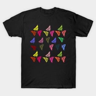 Colorful Butterfly Line Art T-Shirt